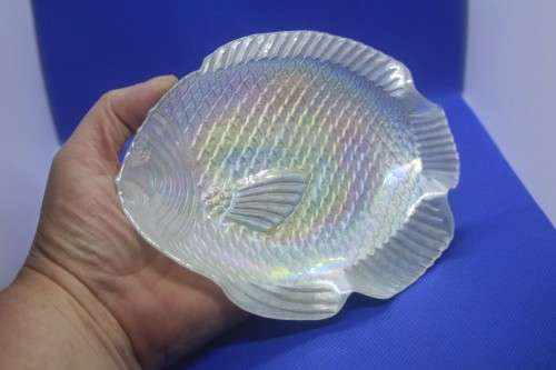 FOUR WHITE LUSTERWARE FISH DISHES PERFECT AS A DISPLAY