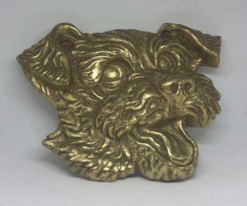 BRASS DOG WALL PLAQUE TO CUTE