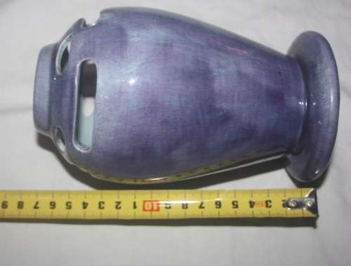 UNUSUAL LILAC VASE WITH FRETT WORK ON TOP PERFECT FOR TULIPS