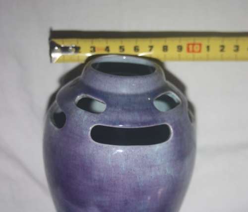 UNUSUAL LILAC VASE WITH FRETT WORK ON TOP PERFECT FOR TULIPS