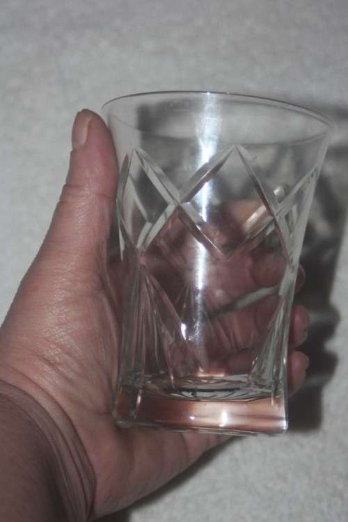 PAIR OF CUT CRYSTAL DRINKING GLASSES GOOD CONDITION