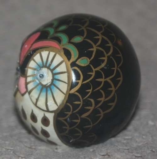 HAND PAINTED POTTERY OWL WITH MOVING EYES