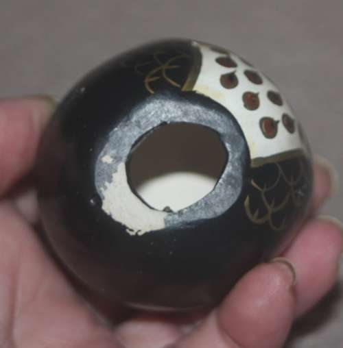 HAND PAINTED POTTERY OWL WITH MOVING EYES