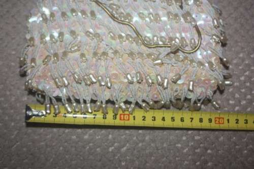 VINTAGE TEAR DROP BEADED AND SEQUINED  CLUTCH BAG