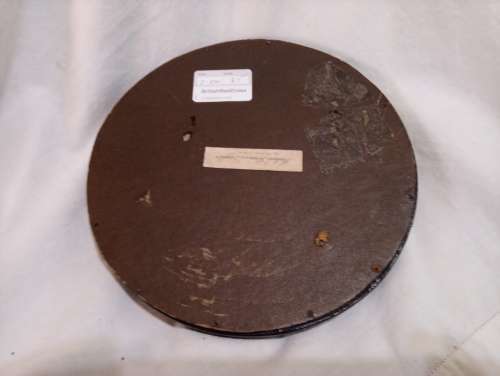 Vintage French frame round wooden edging print behind glass depicting madam  LeBun and daughter