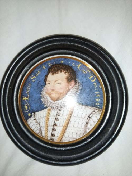 AG Hackney and co ltd. English porcelain staffordshire framed lid unusual take a look