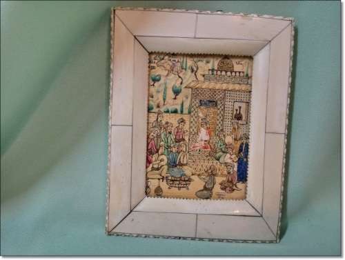 UNUSUAL FRAMED INDIAN SCENE TAKE A LOOK
