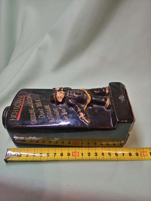 Royal avon PETROL ATTENDANT DECANTER WITH HUMEROUS SAYING  NO CORK