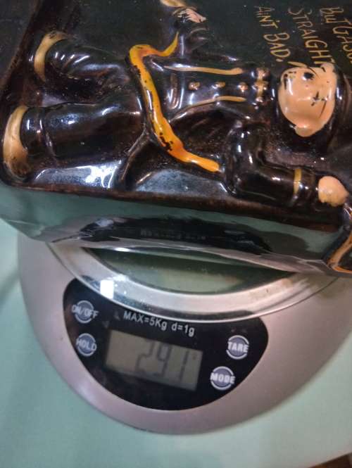 Royal avon PETROL ATTENDANT DECANTER WITH HUMEROUS SAYING  NO CORK