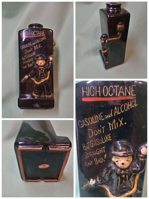 Royal avon PETROL ATTENDANT DECANTER WITH HUMEROUS SAYING  NO CORK