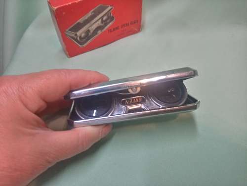 Folding opera glasses made in Japan vintage 1960s 25 x magnification