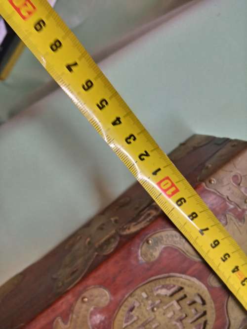 Decorative teak and metal box(D)vintage