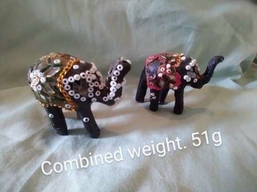Pair of festival Indian elephant ornaments small