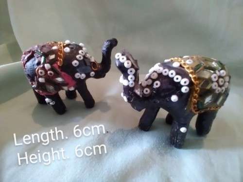 Pair of festival Indian elephant ornaments small
