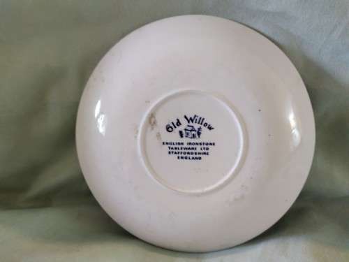 Old Willow pattern ironstone saucer