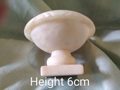 Sweet alabaster bird bath ornament