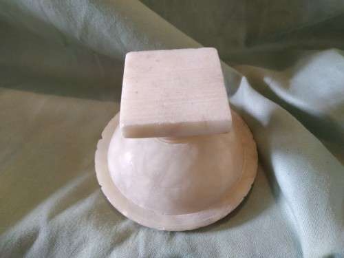 Sweet alabaster bird bath ornament