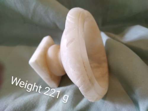 Sweet alabaster bird bath ornament