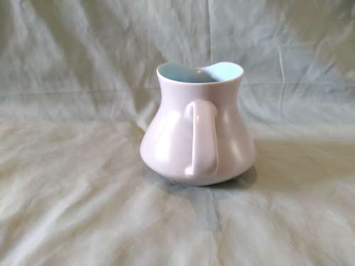 Poole Pottery Twintone Sky Blue and Dove Grey Contour Milk Jug