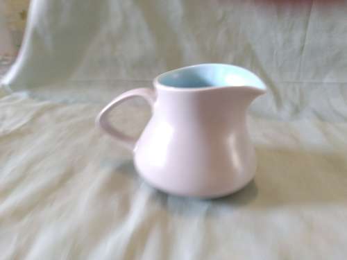 Poole Pottery Twintone Sky Blue and Dove Grey Contour Milk Jug