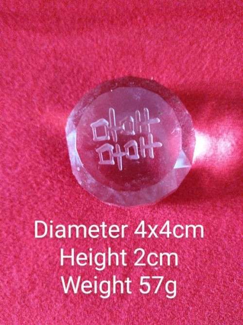 Crystal glass wax seal with oriental signature