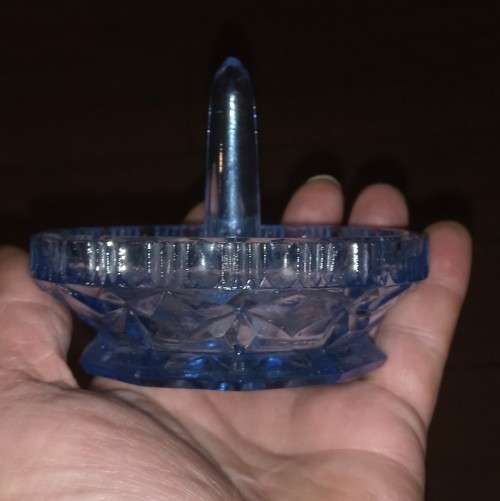 Ring dish blue glass