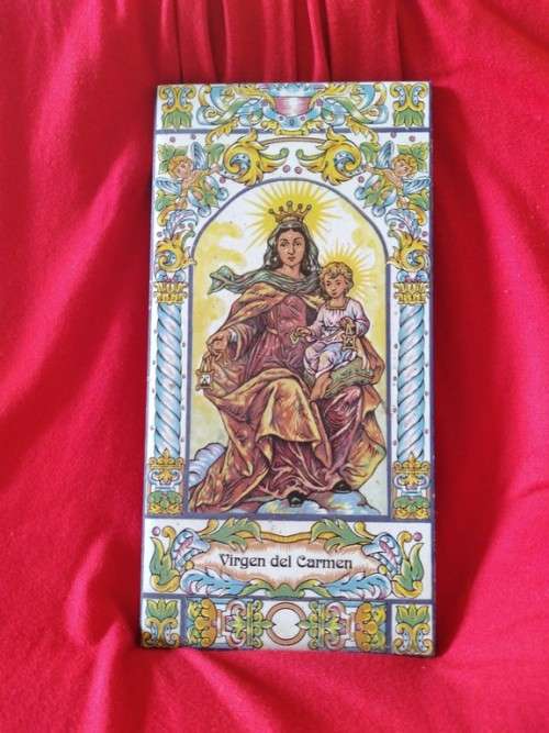 Virgen del Carmen religious icon tile