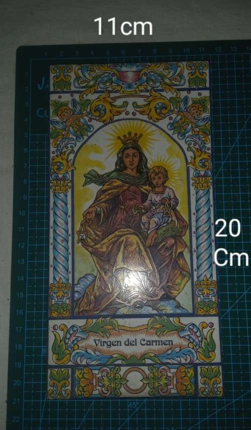 Virgen del Carmen religious icon tile