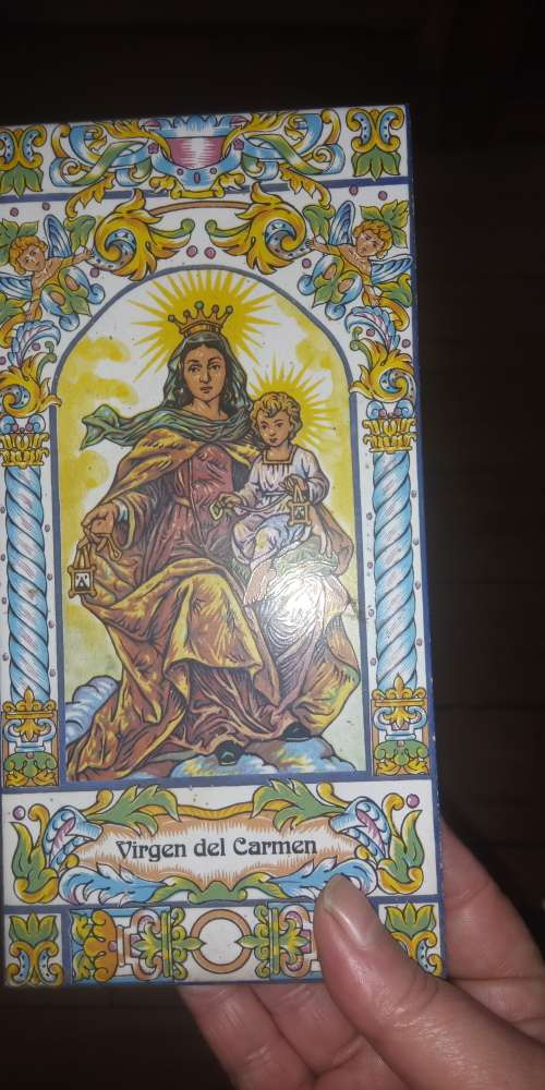 Virgen del Carmen religious icon tile