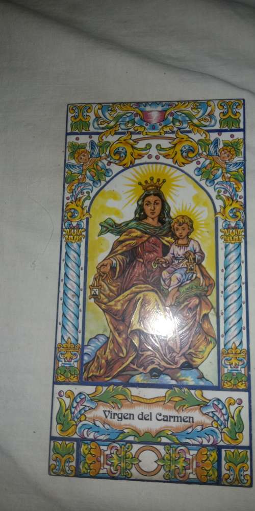 Virgen del Carmen religious icon tile