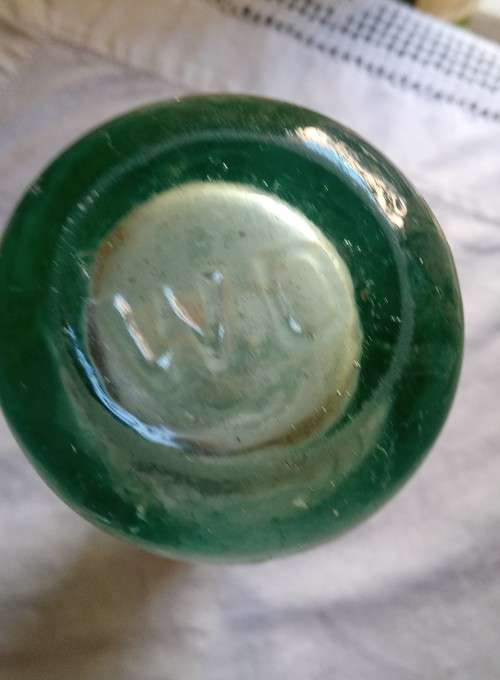 Antique W. Daly, Durban glass  bottle with marble stopper