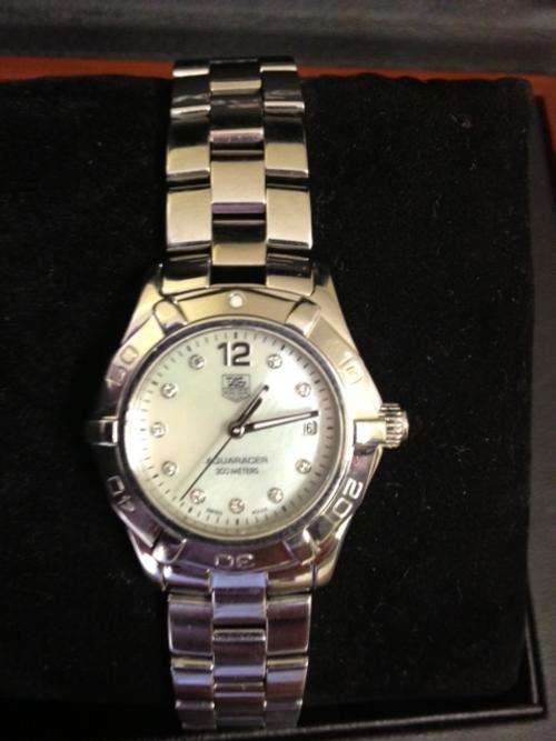 TAG HEUER AQUARACER MOTHER OF PEARL AND DIAMONDS