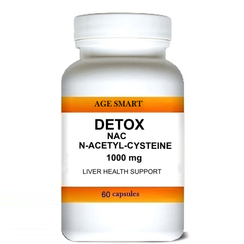 #1 Detox pills NAC (N-Acetyl-Cysteine) 1000 mg 60 capsules. Cleanse Liver,immune system. Anti-aging.