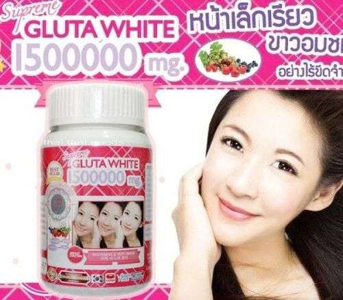 GlutaWhite Skin whitening brightening X 30 1500000 mcg.Glutathione V-face lightening tightening