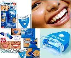 10 min fast result LED light teeth whitening bleaching dental kit with 2 gels and silicon set.