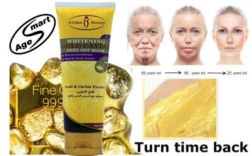 24K gold peel off mask with Licorice,Gaviar.Whitening,tightening,Vitamin A,E shrink skin pores 120ml