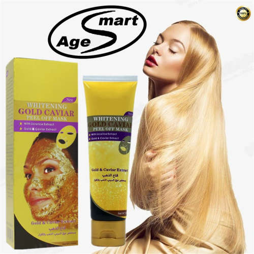24K gold peel off mask with Licorice,Gaviar.Whitening,tightening,Vitamin A,E shrink skin pores 120ml