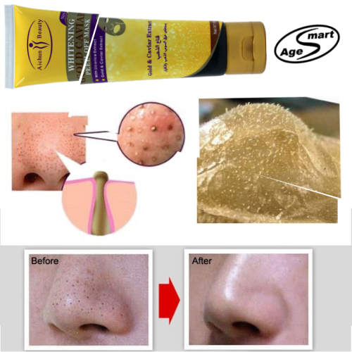 24K gold peel off mask with Licorice,Gaviar.Whitening,tightening,Vitamin A,E shrink skin pores 120ml