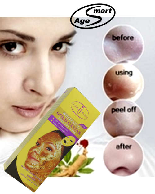 24K gold peel off mask with Licorice,Gaviar.Whitening,tightening,Vitamin A,E shrink skin pores 120ml