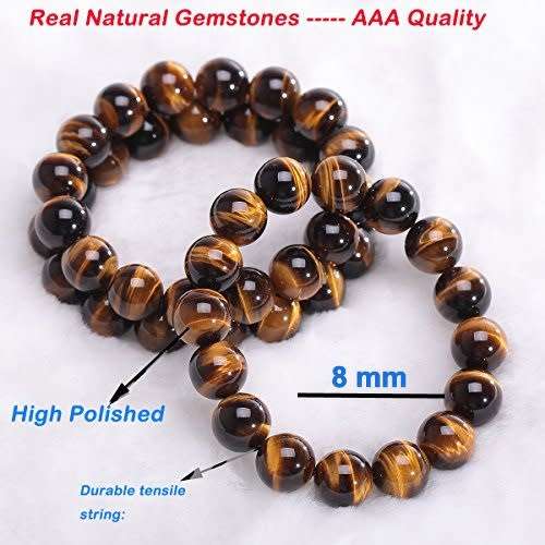 100% real golden tiger eye gemstone. Feng Shui healing benefits, 8mm bracelet. Good fortune.