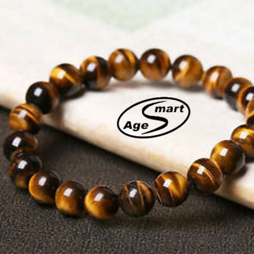 100% real golden tiger eye gemstone. Feng Shui healing benefits, 8mm bracelet. Good fortune.