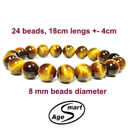 100% real golden tiger eye gemstone. Feng Shui healing benefits, 8mm bracelet. Good fortune.