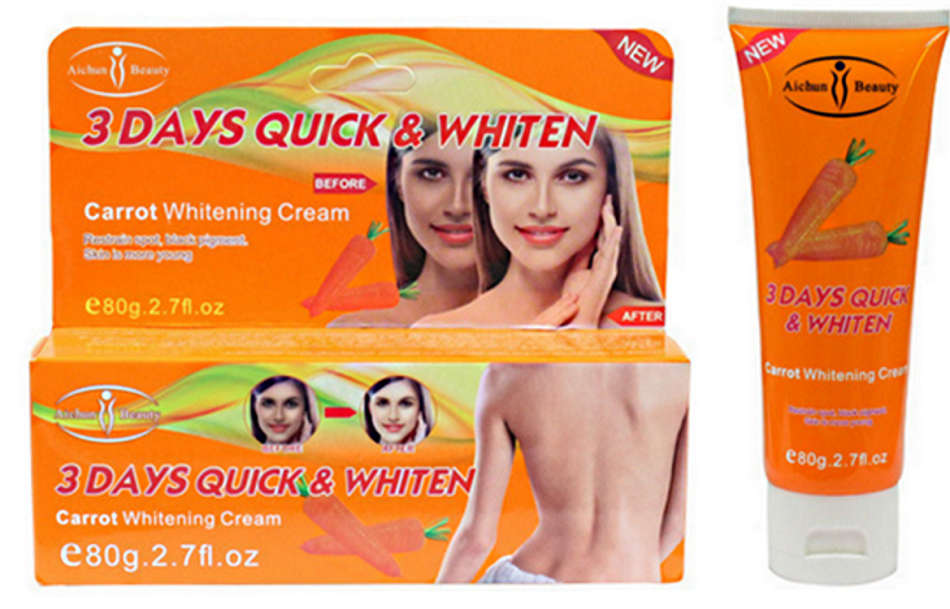 3 days quick whitening carrot whitening face and body cream. 80g , Scars/Marks, Age Spots/Freckles