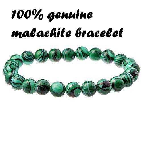 10 mm beads. Malachite bracelet 100% genuine.18 cm High polished. Attract abundance.Crystal stone.