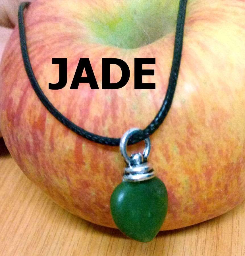 100% Genuine Jade heart pandant with rope.silver plated. Attract money. Feng-Shui, Reiki healing.