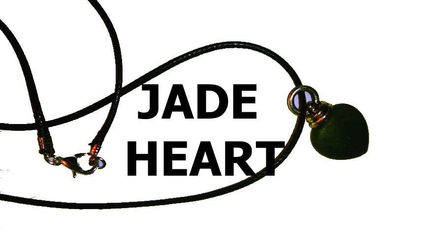 100% Genuine Jade heart pandant with rope.silver plated. Attract money. Feng-Shui, Reiki healing.