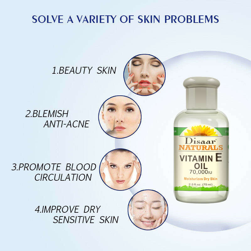 70 000 IU Vitamin E oil pure. For face and body skin. 75ml  made in USA. Non GMO, Gluten FREE