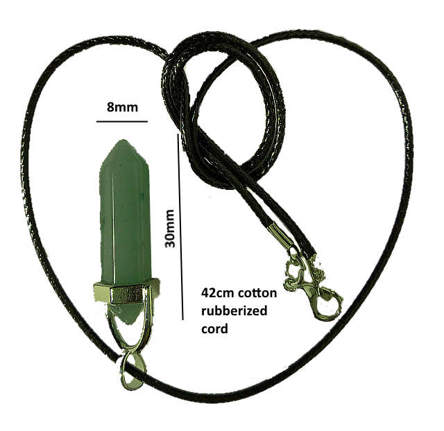 #1 Genuine aventurine hexagon stick pendant.Attracts good luck and prosperity Feng Shui,Reiki healin