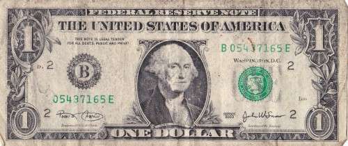 1x TEN AMERICAN DOLLAR AND 7x ONE AMERICAN DOLLAR NOTES
