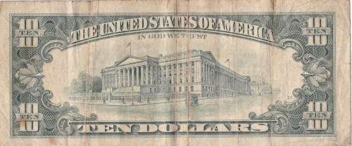 1x TEN AMERICAN DOLLAR AND 7x ONE AMERICAN DOLLAR NOTES